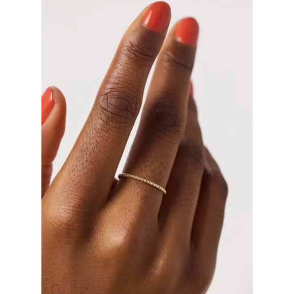 NEW Dainty 14k Gold-Plated Bead Ball Ring, Jewelry, Size‎ 7 - Picture 5 of 16